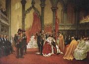 unknow artist kung oscar ii s kroning i trondbeims domkyrka den 18 juli 1873 painting